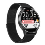Relógio Smartwatch Redondo Malha de Aço Preto