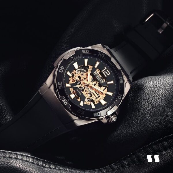 Relógio Masculino Seculus Esqueleto Black 20847Gpsvsu1