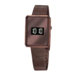 Relógio Feminino Seculus Digital Malha de Aço Marrom 77061LPSVMS3