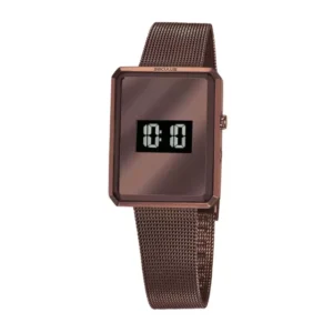 Relógio Feminino Seculus Digital Malha de Aço Marrom 77061LPSVMS3