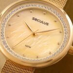 Relógio Seculus Feminino Dourado Madrepérola 77152LPSVDS1