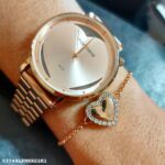 Kit Relógio Feminino Analógico com Pulseira Coração Rosé Referência: 53748LPMKRE2K1