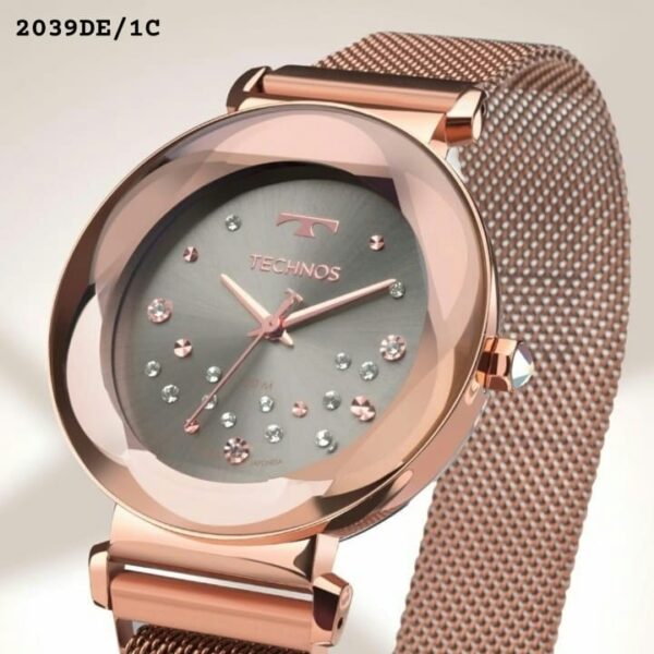 Relógio Technos Feminino Crystal Rosê 2039DE1C - Rose Gold