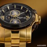 Relógio Masculino Cronógrafo Moderno Aço Dourado Referência: 44024GPSVHA3