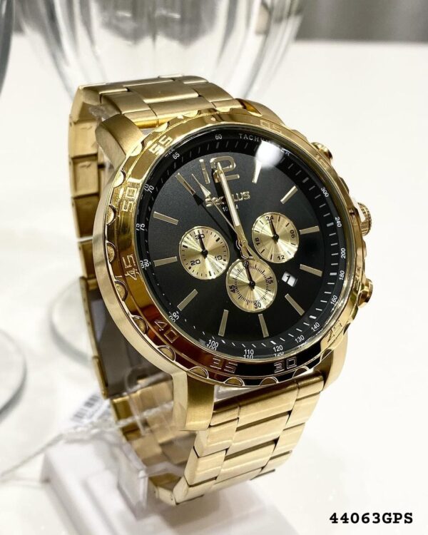 Relógio Masculino Cronógrafo Casual Aço Dourado Referência: 44063GPSVDA2