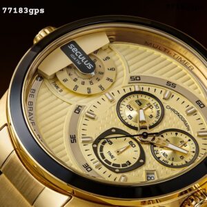Relógio Masculino Cronógrafo Dois Movimentos Dourado Referência: 77183GPSVDA2