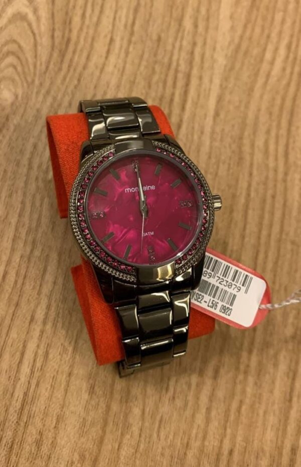 Relogio Feminino Preto Roxo Mondaine Original CÓDIGO 99163LPMVSE2