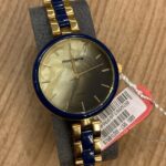 Relógio Mondaine Feminino Lançamento Dourado com Azul R76681LDO1