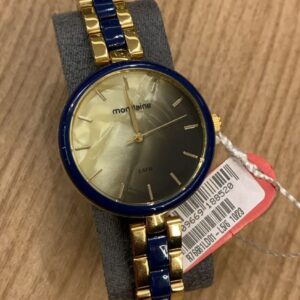 Relógio Mondaine Feminino Lançamento Dourado com Azul R76681LDO1