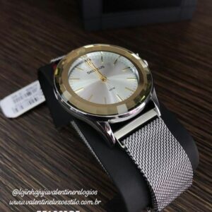 Relógio Feminino Casual Prata e Dourado Referência: 77133LPSVBS2