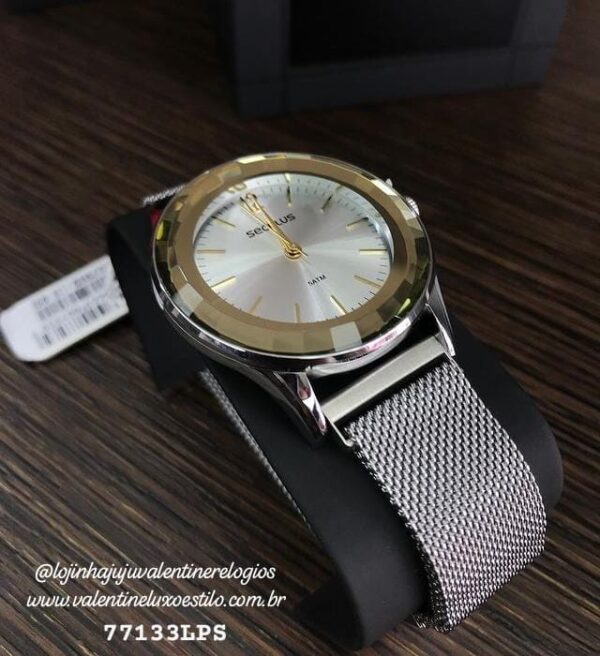 Relógio Feminino Casual Prata e Dourado Referência: 77133LPSVBS2