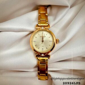 Relógio Feminino Clásico Cristais Dourado Referência: 20926LPSVDS1
