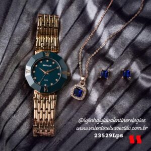 Relógio Feminino Seculus 23529LPSKRQ8 Caixa Aço Rose com Cerâmica e Pulseira Aço Rose