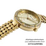 Relógio Feminino Cristais Dourado Madreperola Referência: 23721LPSVDB1
