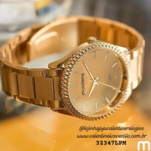 Relógio Feminino Espelhado Cristais Rosé Referência: 32347LPMVRE2