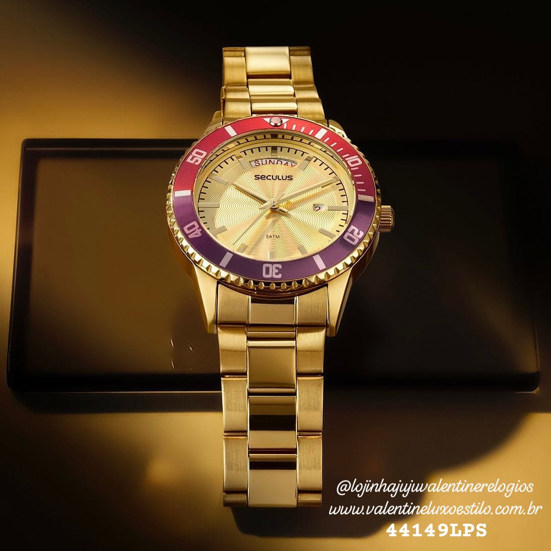 Relógio Feminino Catraca Colorida Dourado Referência: 44149LPSVDS2