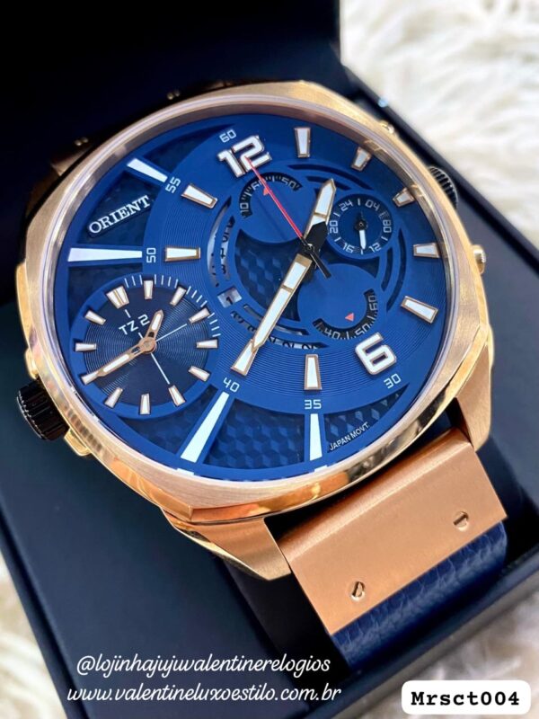 Relógio Orient Xl Chronograph Rose/Azul Masculino MRSCT004 D2DX