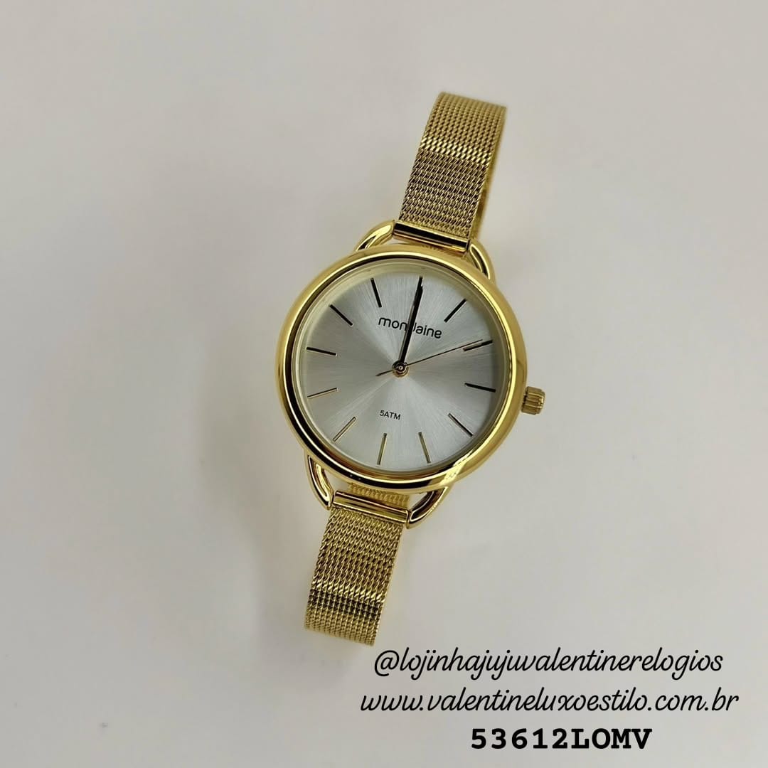 Relógio Feminino Malha de Aço Dourado Referência: 53612LPMVDE1