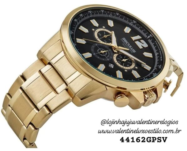 Relógio Masculino Cronógrafo Casual Dourado Referência: 44162GPSVDA2