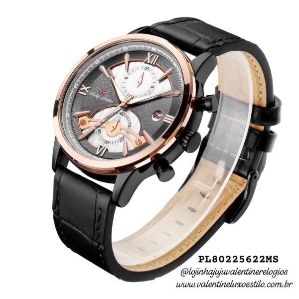 RELÓGIO PHILLIP LONDON MURRAY LEATHER BLACK PL80225622MS