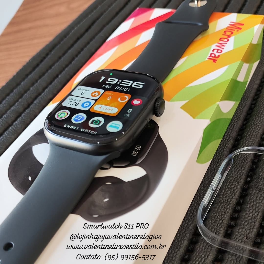 Microwear S11 PRO Série 11 (2026) Cores Preto, Prata e Dourado